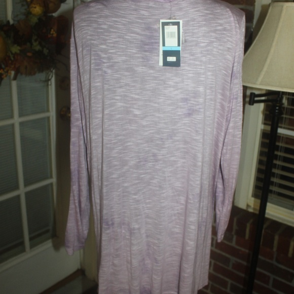 BANDOLINO DANIELLA Soft Plum Hand Dyed High Low Tunic Top 3/4 sleeve Large NEW… - Picture 3 of 4